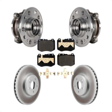Front Hub Bearing Assembly Coated Disc Brake Rotor & Pads Kit For Mercedes-Benz C300 C400 KBB-126012
