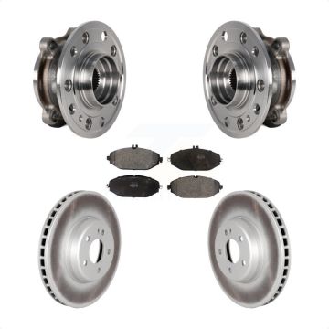 Front Hub Bearing Coated Brake Rotor Pad Kit For Mercedes-Benz C300 Without Sport Package KBB-126013