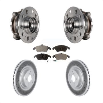 Front Hub Bearing Assembly Coated Brake Rotor And Pad Kit For 2017 Mercedes-Benz E400 AWD KBB-126016