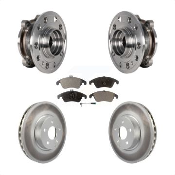 Front Hub Bearing Assembly Coated Brake Rotor And Pad Kit For 2017 Mercedes-Benz E400 AWD KBB-126017