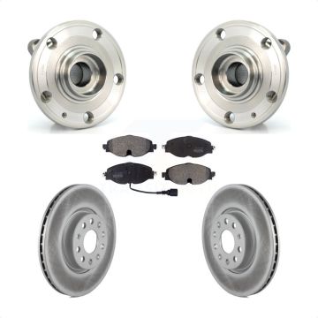 Front Hub Bearing Assembly Coated Disc Brake Rotors And Pads Kit For Volkswagen Passat KBB-126046