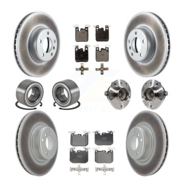 Front Rear Hub Bearings Coated Disc Brake Rotors And Pads Shoes Kit (10Pc) For BMW M240i KBB-126051