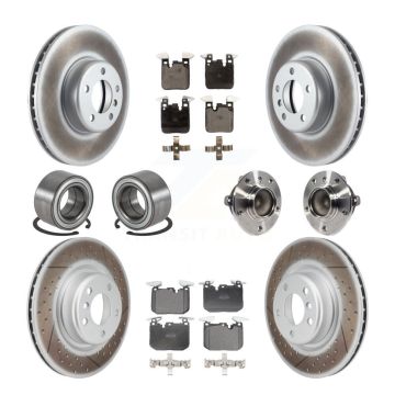 Front Rear Hub Bearings Coated Disc Brake Rotors And Pads Shoes Kit (10Pc) For BMW M240i KBB-126053