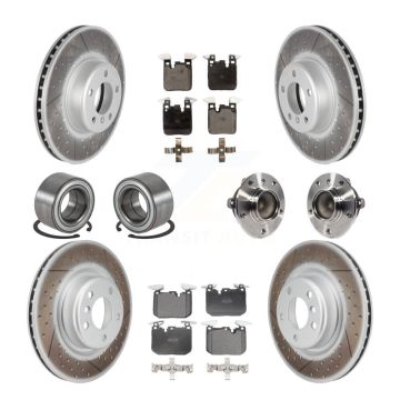 Front Rear Hub Bearings Coated Disc Brake Rotors And Pads Shoes Kit (10Pc) For BMW M240i KBB-126054