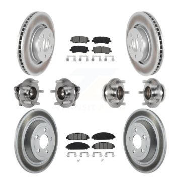 Front Rear Hub Bearing Coated Brake Rotor & Pads Kit (10Pc) For Ford Mustang V6 with 3.7L KBB-126095