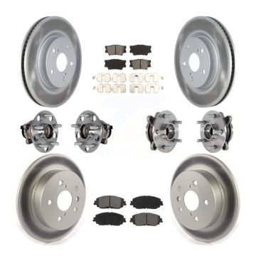 Front Rear Hub Bearings Coated Disc Brake Rotors And Pads Kit (10Pc) For Toyota Camry KBB-126102