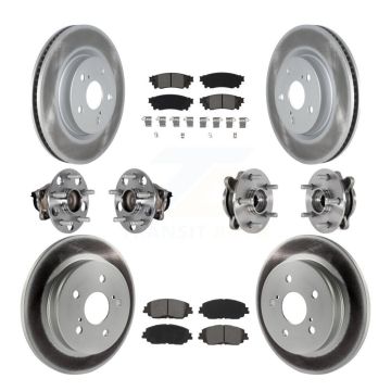 Front Rear Hub Bearing Coated Brake Rotor And Pad Kit (10Pc) For Toyota Camry Lexus ES350 KBB-126103