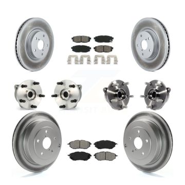 Front Rear Hub Bearing Coated Brake Rotor Pads Kit (10Pc) For 2006-2007 Subaru B9 Tribeca KBB-126107