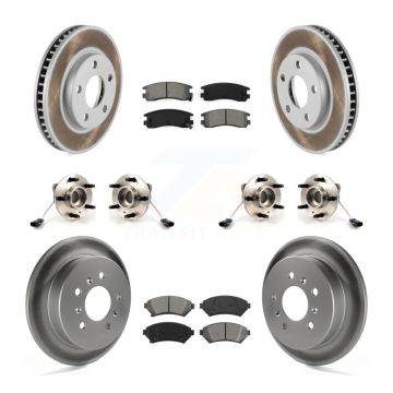 Front Rear Hub Bearing Coated Brake Rotor And Pad Kit (10Pc) For 2001 Pontiac Montana AWD KBB-126120