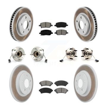 Front Rear Hub Bearing Coat Brake Rotor Pads Kit (10Pc) For Pontiac Montana 3 Hole Flange KBB-126140