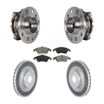 Front Hub Bearing Assembly Coated Brake Rotor And Pad Kit For 2017 Mercedes-Benz E400 AWD KBB-126150
