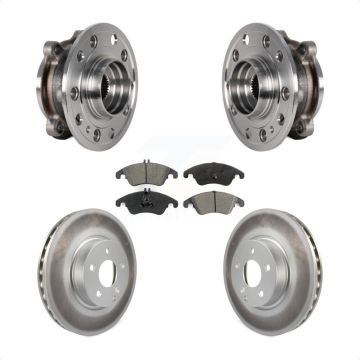 Front Hub Bearing Assembly Coated Brake Rotor And Pad Kit For 2017 Mercedes-Benz E400 AWD KBB-126151