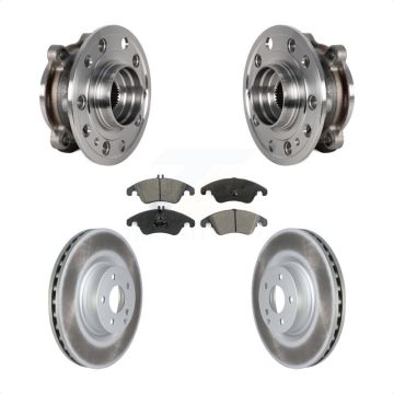 Front Hub Bearing Assembly Coated Brake Rotor And Pad Kit For 2017 Mercedes-Benz E400 AWD KBB-126152