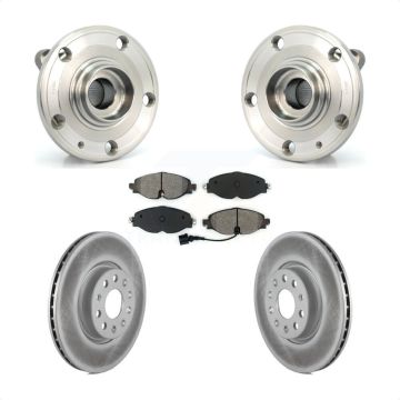 Front Hub Bearing Assembly Coated Disc Brake Rotors And Pads Kit For Volkswagen Passat KBB-126161