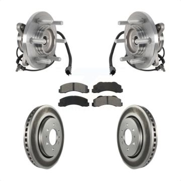 Front Hub Bearing Coated Brake Rotor & Pads Kit For Ford Expedition Lincoln Navigator 4WD KBB-126162