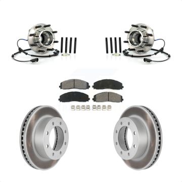 Front Hub Bearing Assembly Coated Brake Rotor Pads Kit For 2013 Ford F-250 Super Duty 4WD KBB-126163