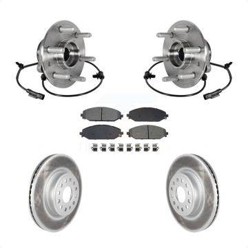 Front Hub Bearing Coated Disc Brake Rotor Pad Kit For Ram 1500 Without 22" Factory Wheels KBB-126165