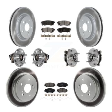 Front Rear Hub Bearing Coated Brake Rotor And Pad Kit (10Pc) For Toyota Camry Lexus ES350 KBB-126177