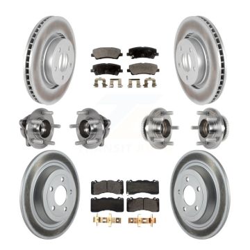 Front Rear Hub Bearing Coat Brake Rotor Pad Kit (10Pc) For 2015 Ford Mustang V6 with 3.7L KBB-126188