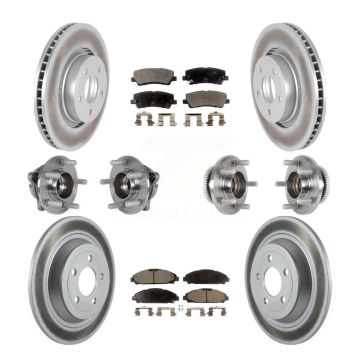 Front Rear Hub Bearing Coated Brake Rotor & Pads Kit (10Pc) For Ford Mustang V6 with 3.7L KBB-126189
