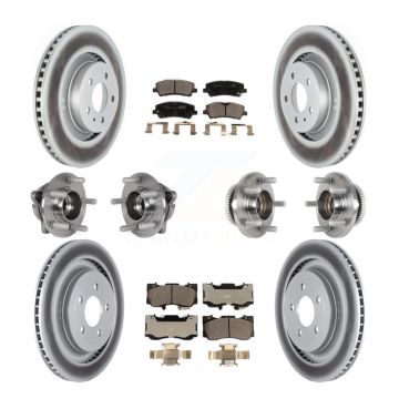 Front Rear Hub Bearings Coated Disc Brake Rotors And Pads Kit (10Pc) For Ford Mustang KBB-126190