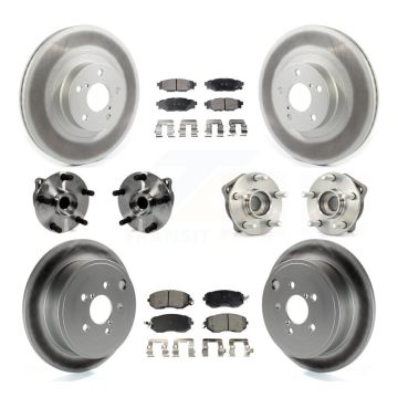 Front Rear Hub Bearings Coated Disc Brake Rotors And Pads Kit (10Pc) For Subaru Impreza KBB-126207