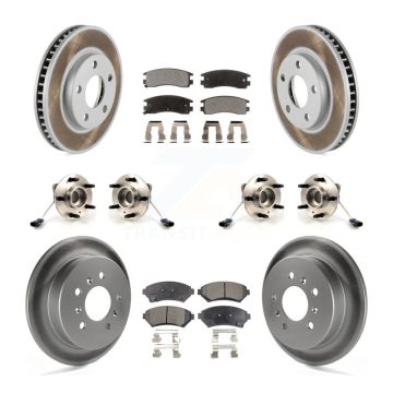 Front Rear Hub Bearing Coated Brake Rotor And Pad Kit (10Pc) For 2001 Pontiac Montana AWD KBB-126213