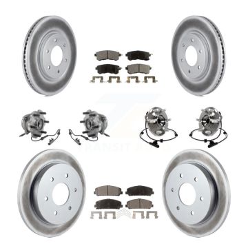 Front Rear Hub Bearing Coat Brake Rotor Pad Kit (10Pc) For Nissan Armada With Solid KBB-126222