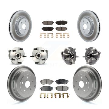 Front Rear Hub Bearing Coated Brake Rotor Pads Kit (10Pc) For 2006-2007 Subaru B9 Tribeca KBB-126235