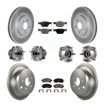 Front Rear Hub Bearing Coat Brake Rotor Pad Kit (10Pc) For 20 Subaru Crosstrek GAS engine KBB-126249