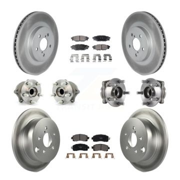 Front Rear Hub Bearings Coated Disc Brake Rotors And Pads Kit (10Pc) For Subaru Crosstrek KBB-126250