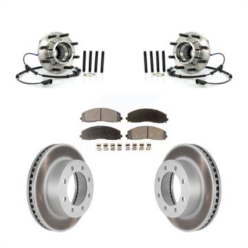 Front Hub Bearing Assembly Coated Brake Rotor Pads Kit For 2013 Ford F-250 Super Duty 4WD KBB-126266