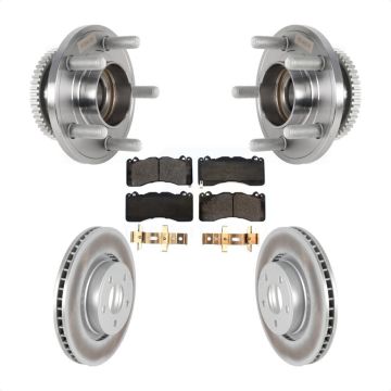 Front Hub Bearing Coated Brake Rotor Pads Kit For 2015 Ford Mustang V6 With Brembo Brakes KBB-126273
