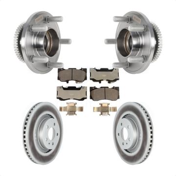 Front Hub Bearing Assembly Coated Disc Brake Rotors And Ceramic Pads Kit For Ford Mustang KBB-126275