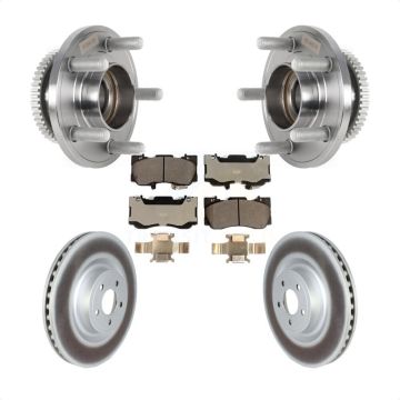 Front Hub Bearing Assembly Coated Disc Brake Rotors And Ceramic Pads Kit For Ford Mustang KBB-126276