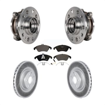 Front Hub Bearing Assembly Coated Brake Rotor And Pad Kit For 2017 Mercedes-Benz E400 AWD KBB-126287