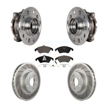 Front Hub Bearing Assembly Coated Brake Rotor And Pad Kit For 2017 Mercedes-Benz E400 AWD KBB-126288