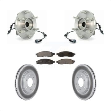 Front Hub Bearing Assembly Coated Brake Rotor & Pads Kit For 2007 Nissan TITAN From 04 07 KBB-126296