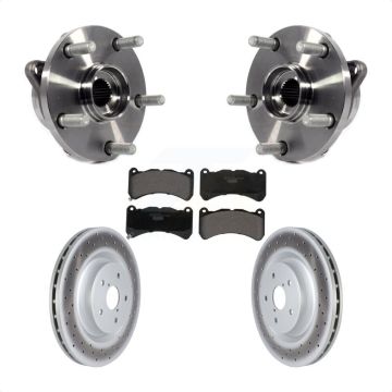 Front Hub Bearing Assembly Coated Disc Brake Rotor & Pad Kit For 2018-2020 Subaru WRX STI KBB-126301