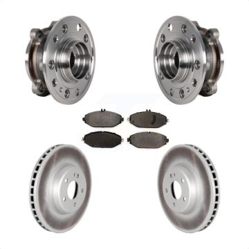 Front Hub Bearing Coated Brake Rotor Pad Kit For Mercedes-Benz C300 Without Sport Package KBB-126303