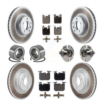 Front Rear Hub Bearings Coated Disc Brake Rotors And Pads Shoes Kit (10Pc) For BMW M240i KBB-126319