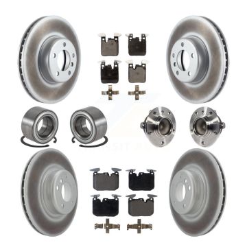 Front Rear Hub Bearings Coated Disc Brake Rotors And Pads Shoes Kit (10Pc) For BMW M240i KBB-126321