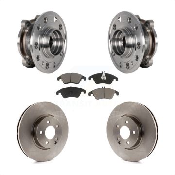 Front Hub Bearing Assembly Disc Brake Rotors And Pads Kit For 2017 Mercedes-Benz E400 AWD KBB-126357