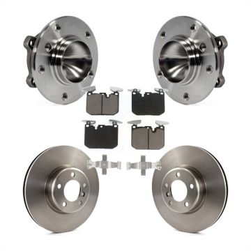 Front Hub Bearing Brake Rotor & Pad Kit For 2013 BMW 328i With 340mm Diameter KBB-126359