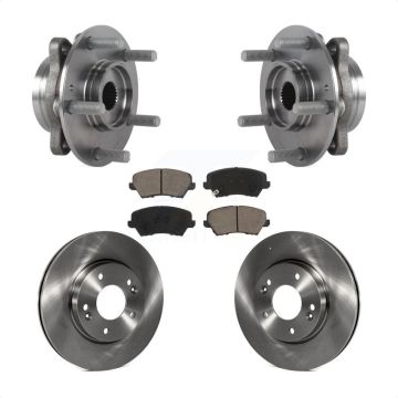 Front Hub Bearing Assembly Disc Brake Rotors And Pads Kit For Hyundai Veloster Elantra GT KBB-126363