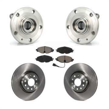 Front Hub Bearing Assembly Disc Brake Rotors And Ceramic Pads Kit For Volkswagen Passat KBB-126372