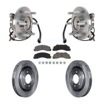 Front Hub Bearing Brake Rotor Pad Kit For 2015-2017 Ford Expedition Lincoln Navigator 4WD KBB-126374