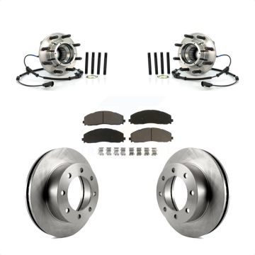 Front Hub Bearing Assembly Disc Brake Rotor & Pads Kit For 2013 Ford F-250 Super Duty 4WD KBB-126379