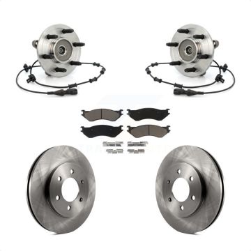 Front Hub Bearing Brake Rotor & Pad Kit For Lincoln Navigator 4WD with Coil front springs KBB-126390