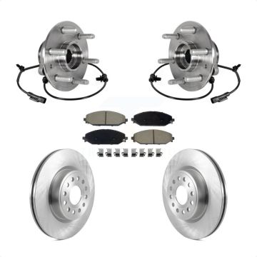 Front Hub Bearing Assembly Brake Rotor & Pads Kit For Ram 1500 Without 22" Factory Wheels KBB-126396